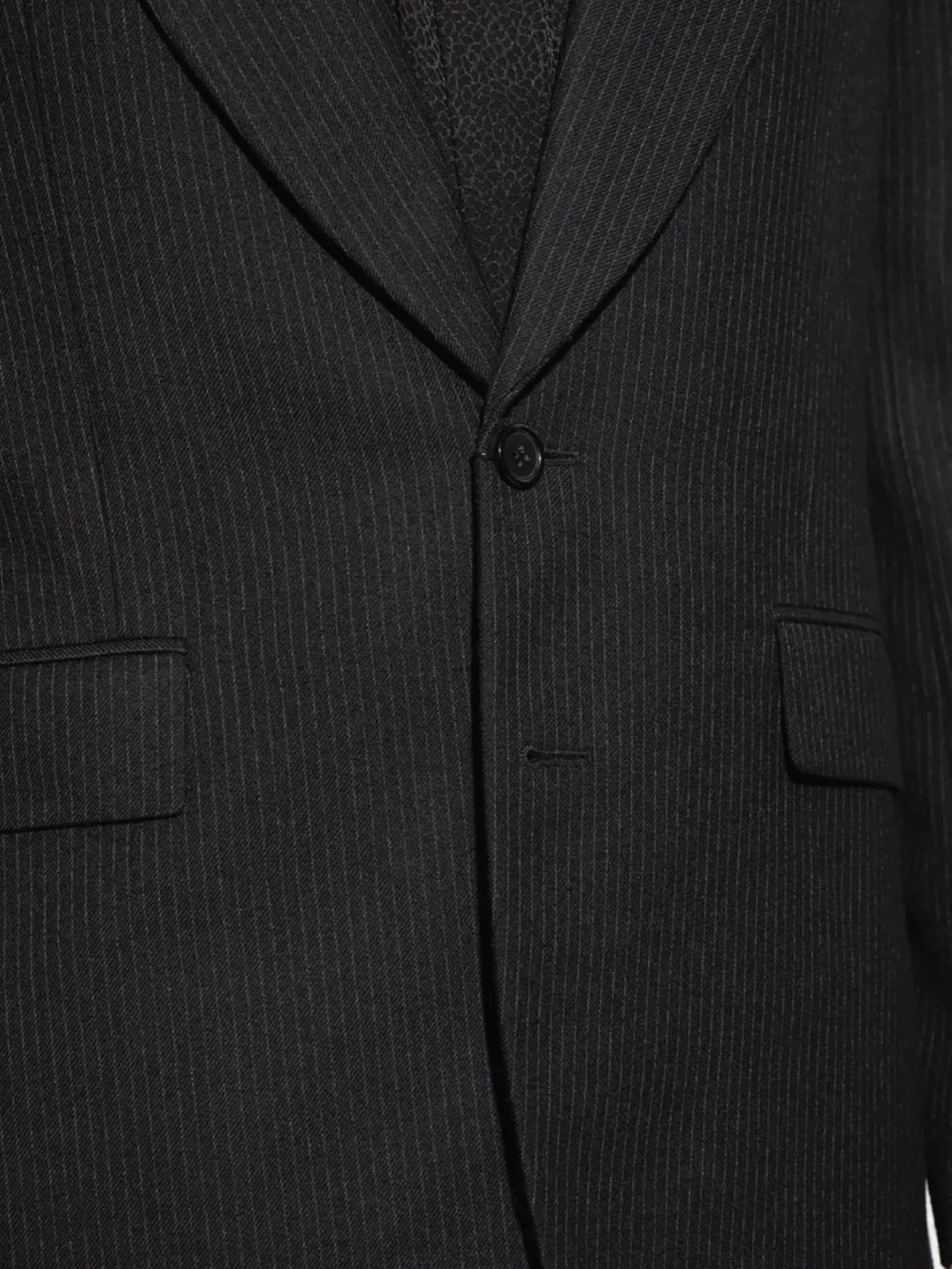 Saint Laurent YSL Black Micro Pinstripe Wool Tailleur Blazer Jacket